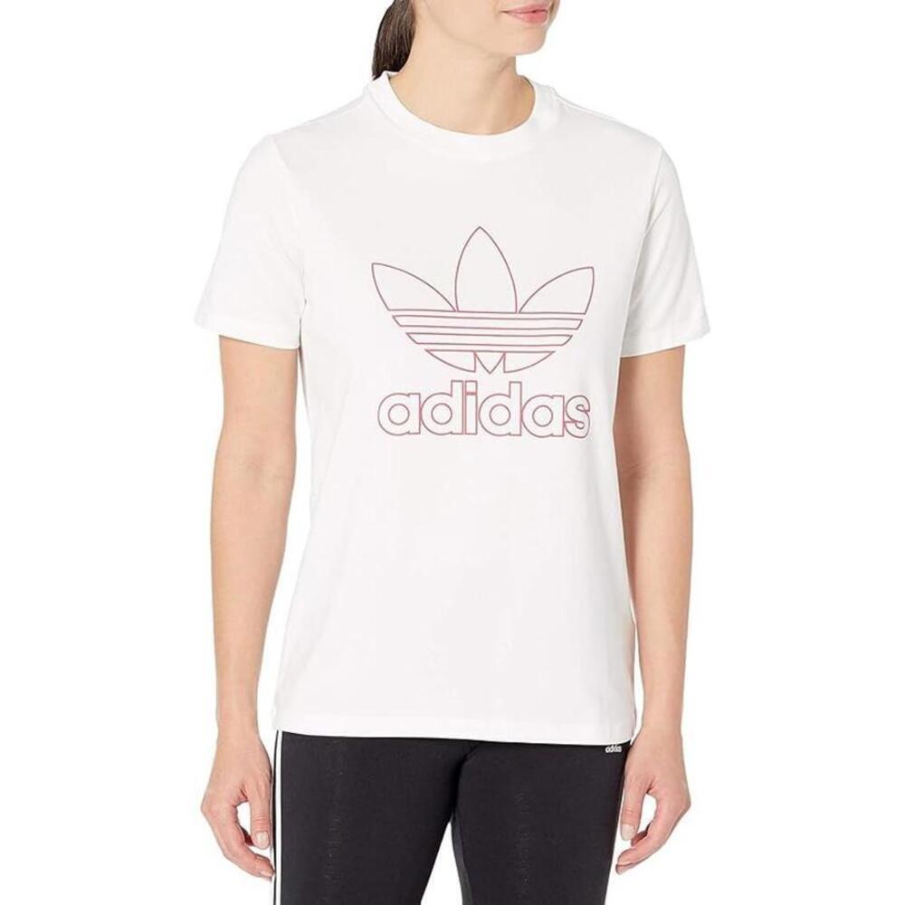 Adidas Women's Outline Trefoil T-Shirt (White, XX-Small)